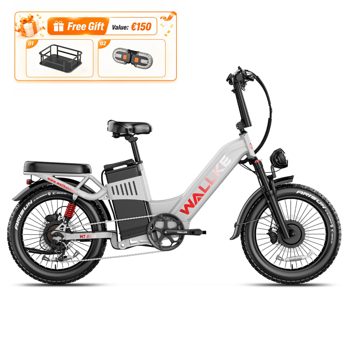 Wallke H7 Step-thru | All-Wheel Drive Fat Tire eBike