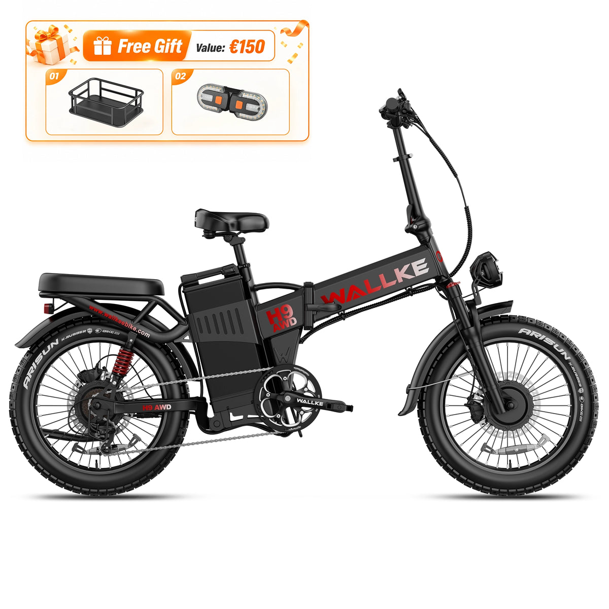 Wallke H9 AWD | Foldable All-Wheel Drive Off-Road E-Bike