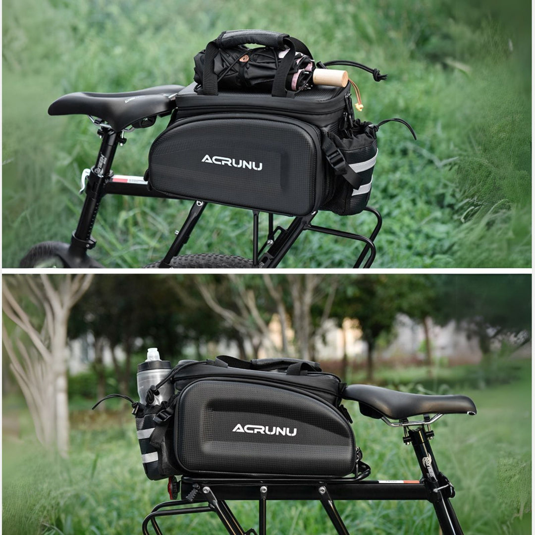 35L waterproof trunk bag mounted on an electric bike, great for commuting and daily essentials.