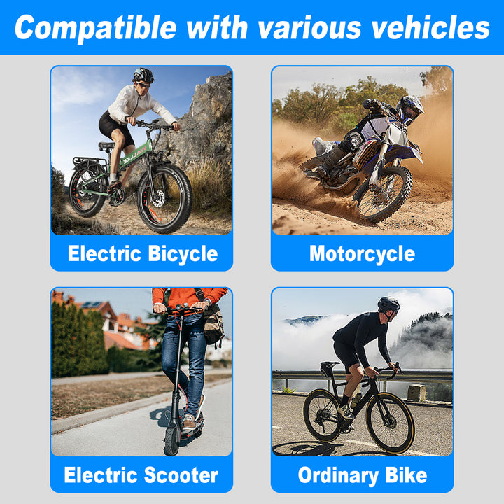 Compatible mobile phone holder for electric bikes, motorcycles, and scooters, perfect for all cycling enthusiasts.