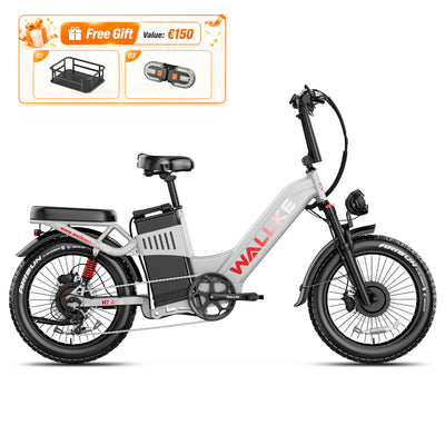 Bicicleta eléctrica de neumáticos anchos con tracción en las cuatro ruedas Wallke H7 de cuadro bajo