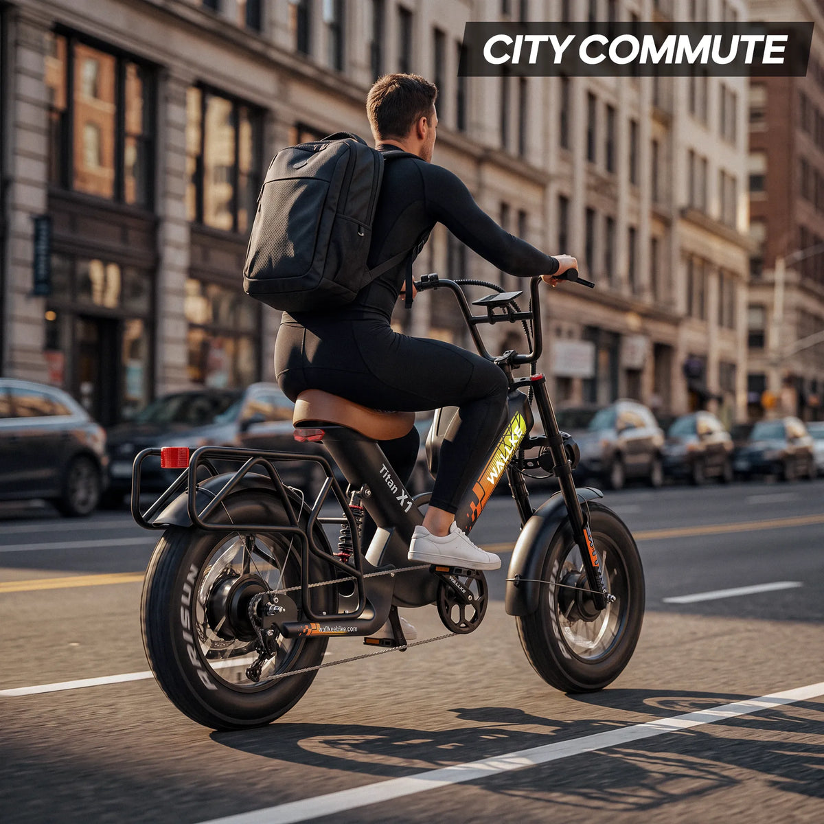 WALLKE Titan X1 AWD Bicicleta elétrica todo-o-terreno com pneus largos e dois motores | Potência máxima de até 4000 W