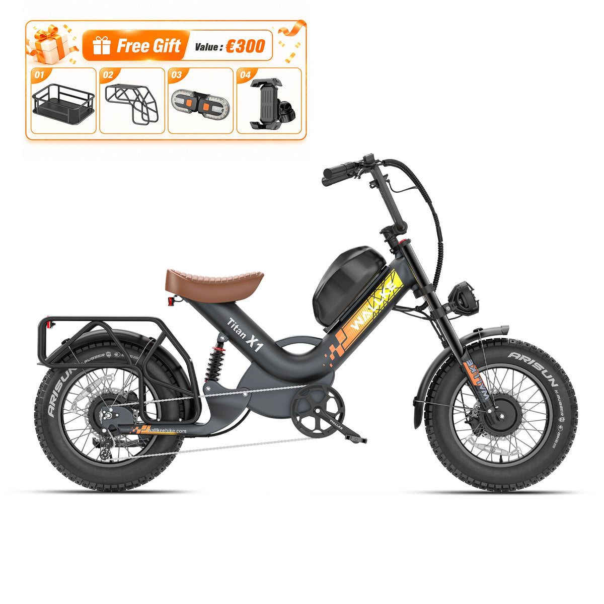 WALLKE Titan X1 AWD Dual-Motor Fat Tire Ebike | Up to 4000W Peak Power