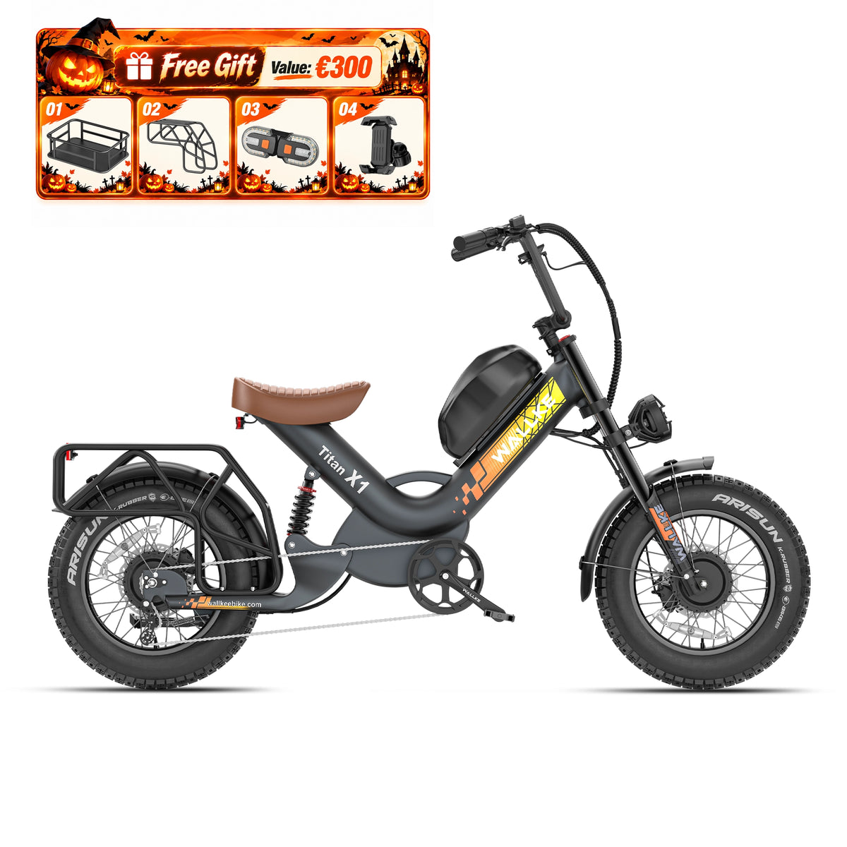 WALLKE Titan X1 AWD Dual-Motor Fat Tire Ebike | Up to 4000W Peak Power