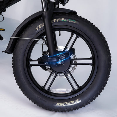 Anti-theft password chain lock for fat tire e-bike front wheel, ensuring secure rides in urban environments.