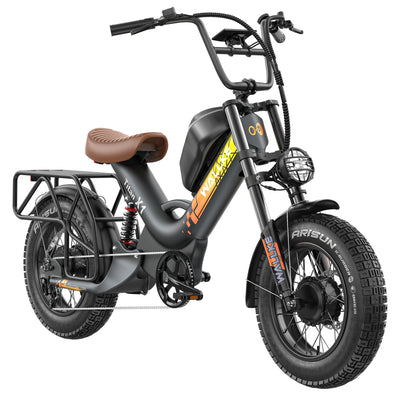 WALLKE Titan X1 AWD Bicicleta elétrica todo-o-terreno com pneus largos e dois motores | Potência máxima de até 4000 W