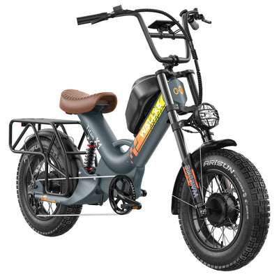 WALLKE Titan X1 AWD Bicicleta elétrica todo-o-terreno com pneus largos e dois motores | Potência máxima de até 4000 W